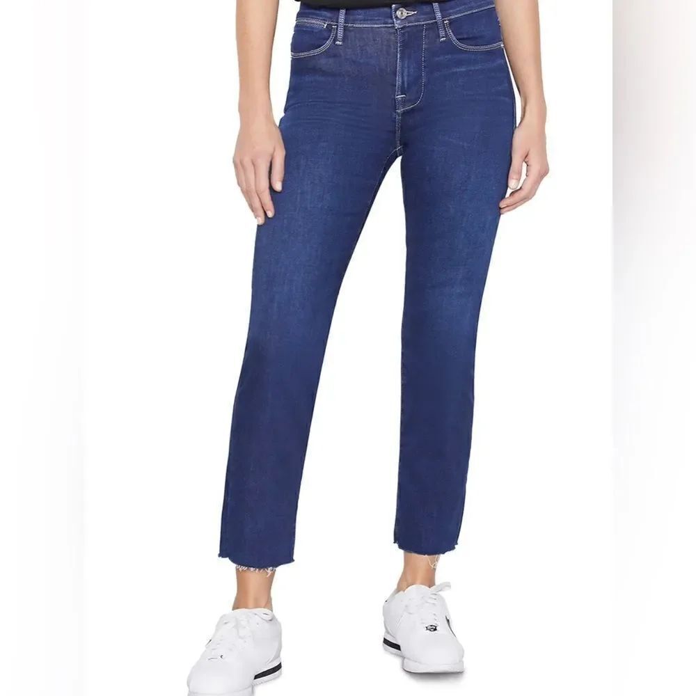 Le High Raw Hem Ankle Straight Leg Jeans - Picture 2 of 9